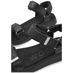 Glitter Line Sandal Sort Moderne Komfort