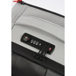 Grå kuffert med USB-port