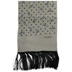 Grå Skulls Silke Frynser Mænd Tørklæde