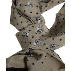 Grå Skulls Silke Frynser Mænd Tørklæde