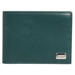 Grøn læder DG-logo Bifold tegnebog