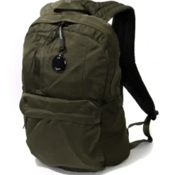 Grøn Linse Detalje Nylon Rygsæk