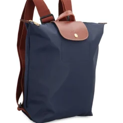 Grøn Nylon Rygsæk med Læderdetaljer