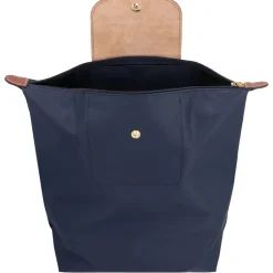 Grøn Nylon Rygsæk med Læderdetaljer