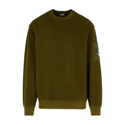 Grøn Ribstrikket Crew Neck Sweater