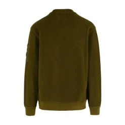 Grøn Ribstrikket Crew Neck Sweater