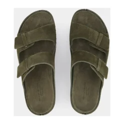 Grøn Ruskindsslides med Dobbeltremme