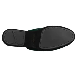 Grøn Velvet Cross Embellished Slippers