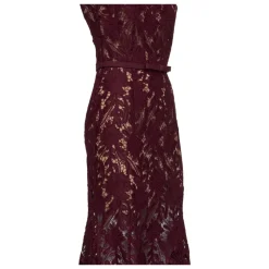 Guipure Lace Belted Midi Dress