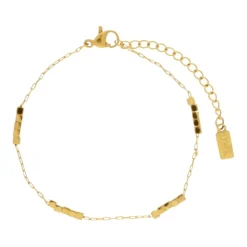 Guld Firkantet Perlearmbånd