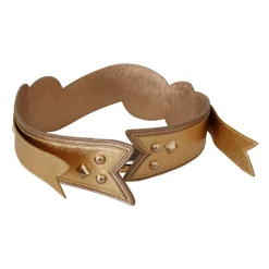 Guld Læder LOVE Patch Taske Strop