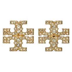 Gyldne krystal messing øreringe