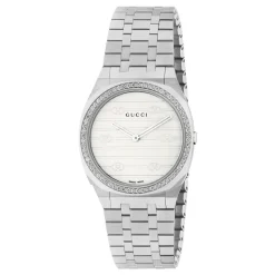 25H Diamantbesat Ur med Rustfrit Stållænke