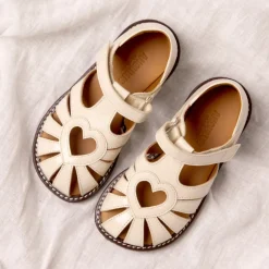 Hjerte Sandal med Velcro, Buttermilk