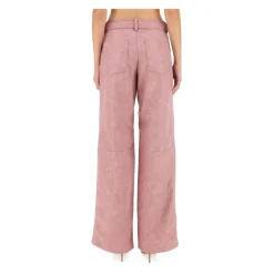 Højtaljede bukser med brede ben og bindebælte