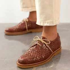 Håndflettet Snøresko - Tan Braid