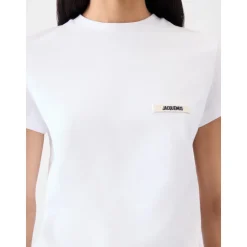 Hvid Bomulds T-Shirt Gros Grain