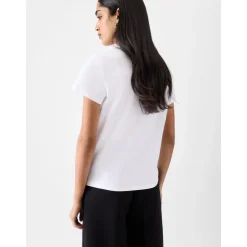 Hvid Bomulds T-Shirt Gros Grain