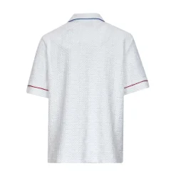 Hvid Bowling Krave Skjorte med Guld Detaljer