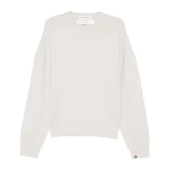 Hvid Cashmere Sweater med Crew Neck