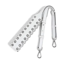 Hvid Læder Eyelet Strop Taske