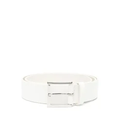 Hvid Læderbælte med Pin-Spænde