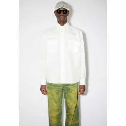 Hvid Skjorte med Knapper - Cowboy Inspireret