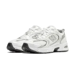 Hvid Sølv Metallic Retro Sneakers