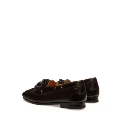 Kaffebrune Læder Flade Sko