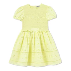 Kjole med åbenvævet kant