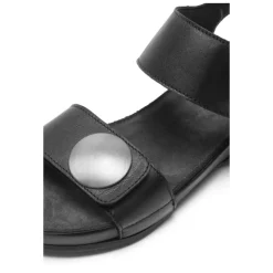 Klassisk Sort Læder Sandal - AVA