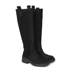 Knæhøj Ruskindsstøvle - Sort