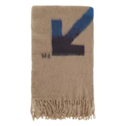 Kontrasterende Jacquard Mohair Uldtæppe