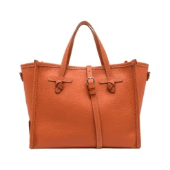 Korallæderhåndtaske med magnetisk lukning