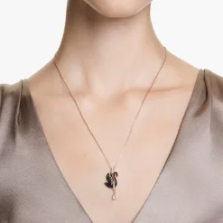 Kvinders Vedhæng Svane Sort Rosaguld Legering Lag SWAN 5678045