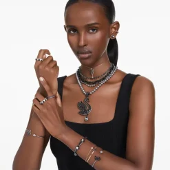 Kvinders Vedhæng Svane Sort Rosaguld Legering Lag SWAN 5678045