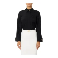 Langærmet poplin skjorte