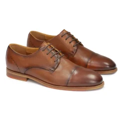 Læder halvsko med rosetdekoration på hælen