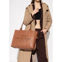 Læder Stor Tote Taske