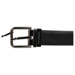 Læderbælte med sølvfarvet spænde og nitter