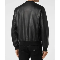 Læderbomberjakke