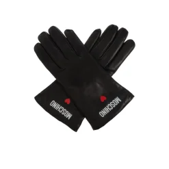 Læderhandsker med trykt logo