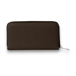 Læderpung med lynlås og rum
