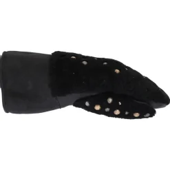 Leather Shearling Studded Gloves