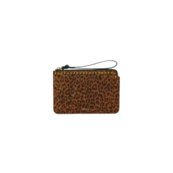 Leopard Print Suede Pouch