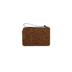 Leopard Print Suede Pouch