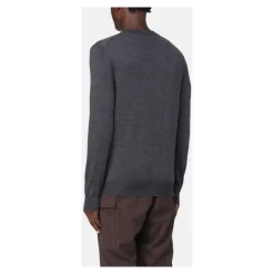 Let Merinouldssweater med Dobbelt Crew Neck Detalje