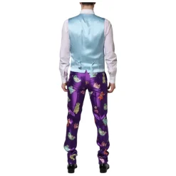 Lilla silke dyreprint 3-delt jakkesæt