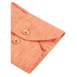 Linned Slimline Skjorte med Perlemorsknapper