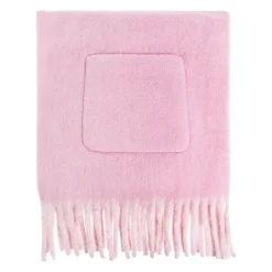 Logo Alpaca Wool Blend Hooded Scarf